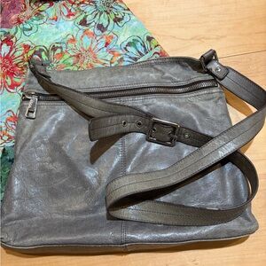 HOBO Gray Leather Crossbody Bag